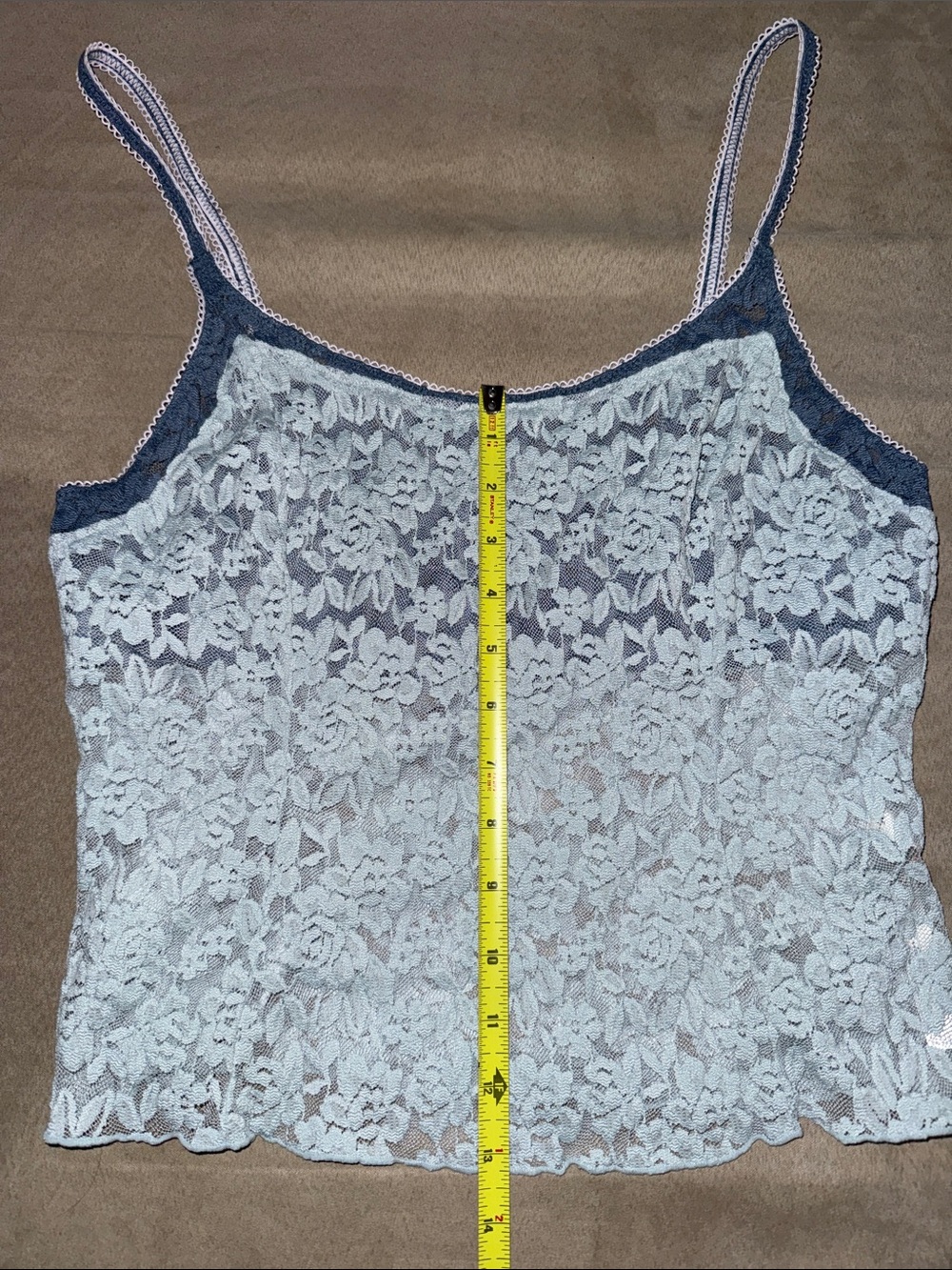 FREE PEOPLE All Day Lace Cami / Pearl Blue Size Large NEW - Picture 4 of 6